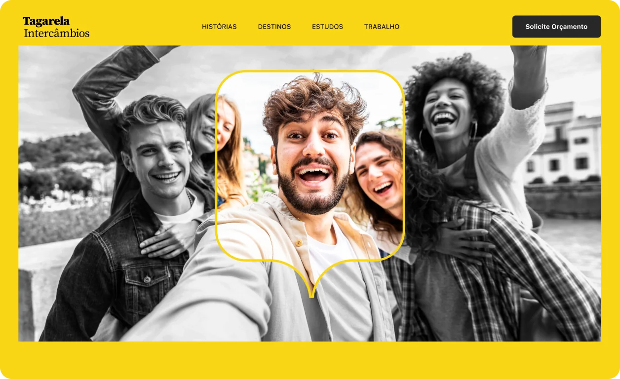 Tagarela Intercâmbios: tela 1 do projeto Tagarela Intercâmbios