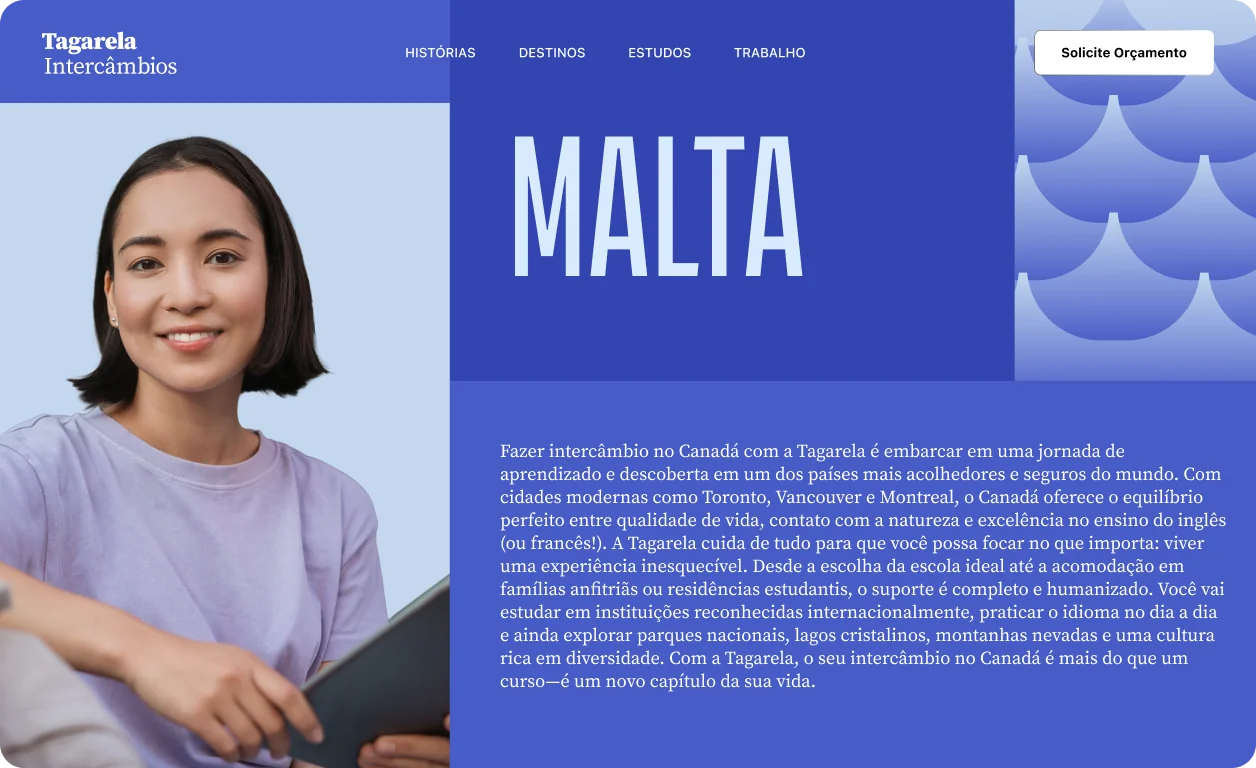 Tagarela Intercâmbios: tela 8 do projeto Tagarela Intercâmbios