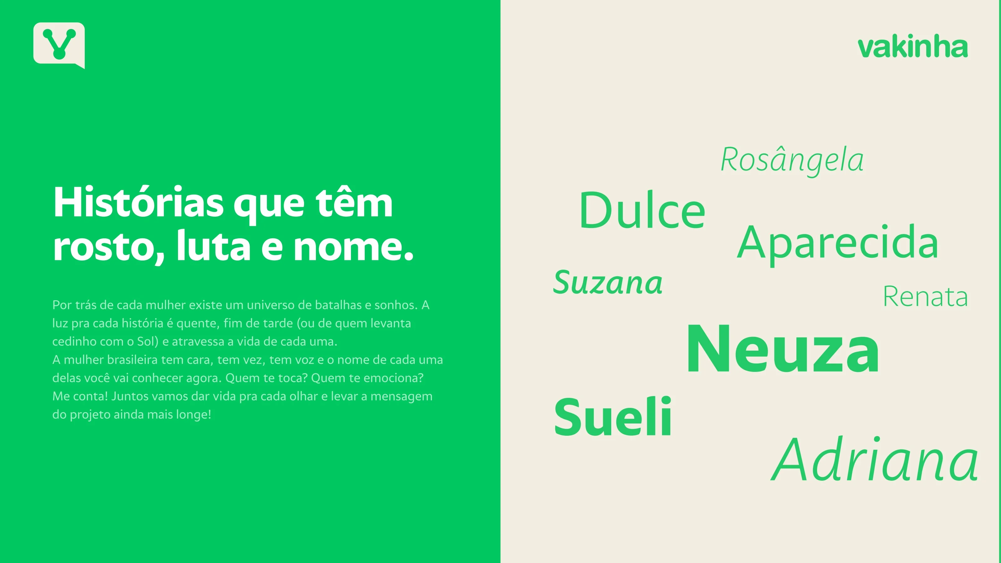 Vakinha: tela 1 do projeto Mulheres Transformam Banco de imagens com IA